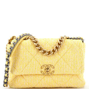 Chanel Large 19 Flap Bag Quilted Tweed